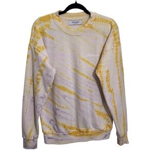 SPRWMN Los Angeles Size Small Yellow Tie Dye Pullover Sweater Lounge Casual